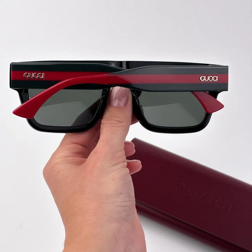 Gucci GG1868S Sunglasses – Black Square Frame with Grey Lenses | Model 001